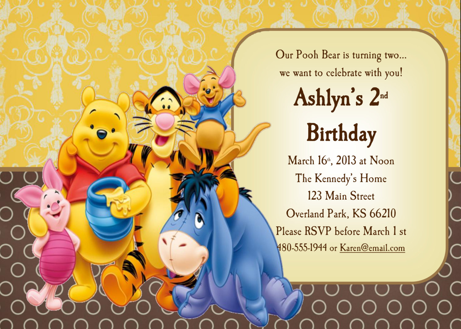 Best ideas about Winnie The Pooh 1st Birthday Invitations
. Save or Pin FREE Printable Winnie the Pooh Invitations for 1st Now.