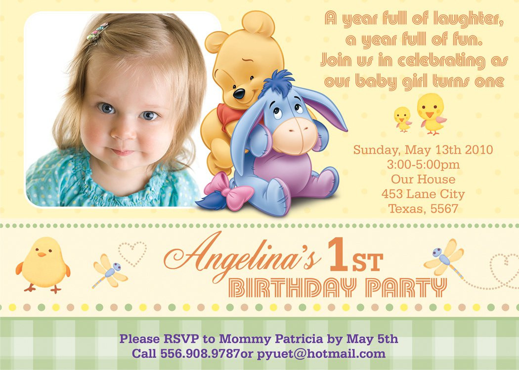 Best ideas about Winnie The Pooh 1st Birthday Invitations
. Save or Pin Winnie The Pooh Invitations For 1st Birthday Now.
