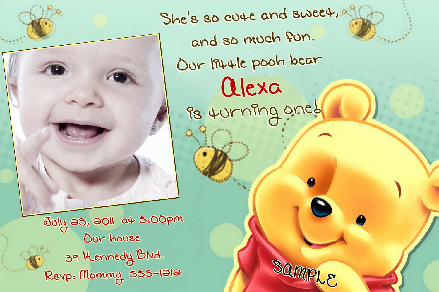 Best ideas about Winnie The Pooh 1st Birthday Invitations
. Save or Pin Winnie the Pooh Birthday Invitations Printable Card Now.