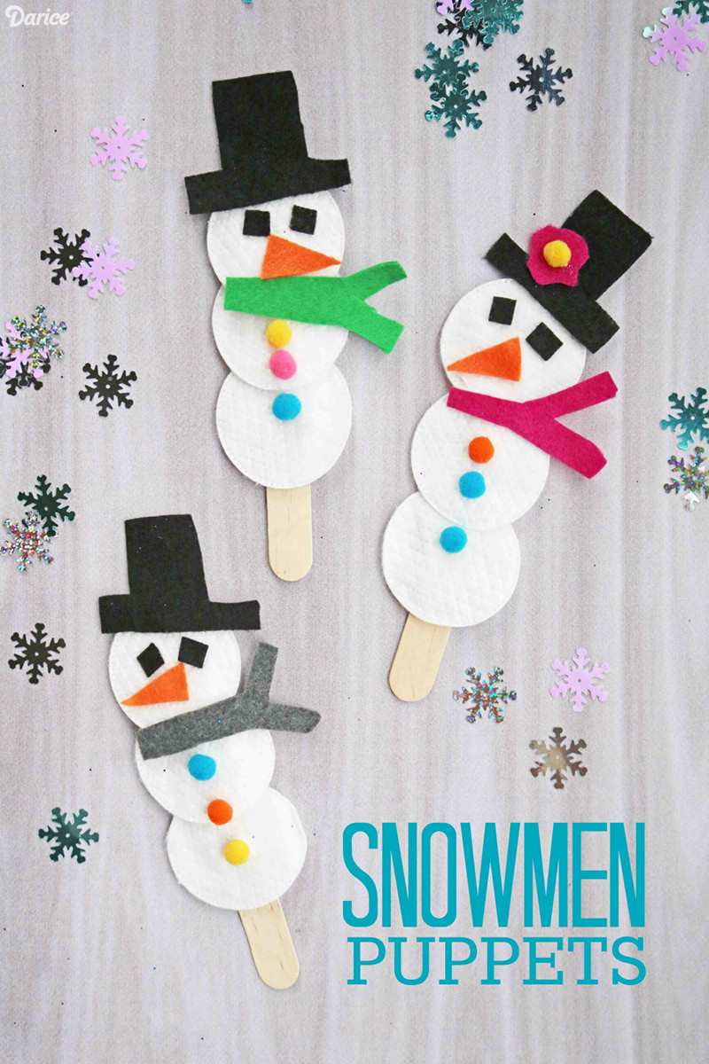 Best ideas about Winter Arts And Crafts
. Save or Pin Snowman Puppet Easy Winter Craft for Kids Darice Now.