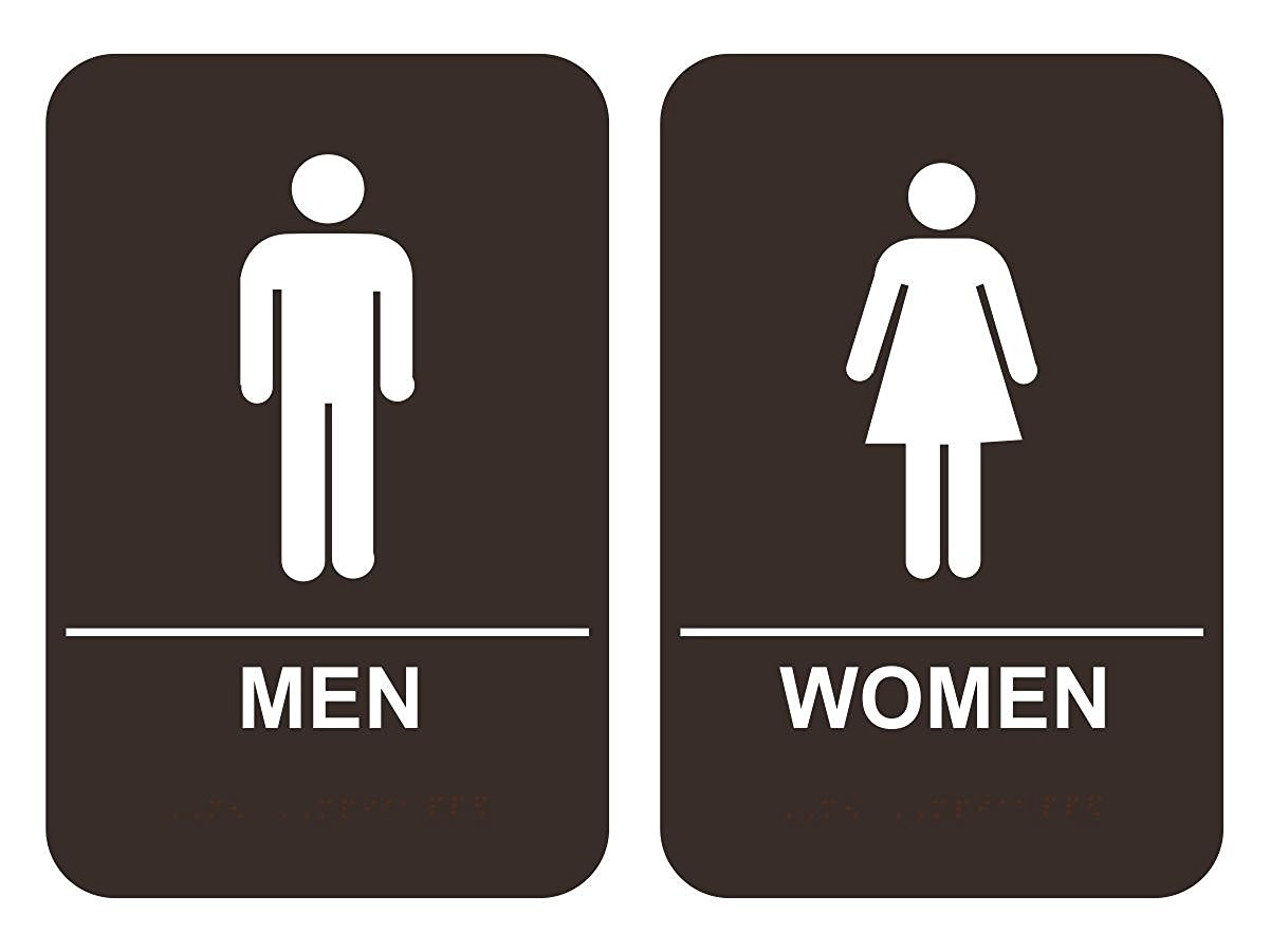 Best ideas about Womens Bathroom Sign
. Save or Pin Men & Women s Bathroom Sign Set ADA pliant Tactile Braille Now.