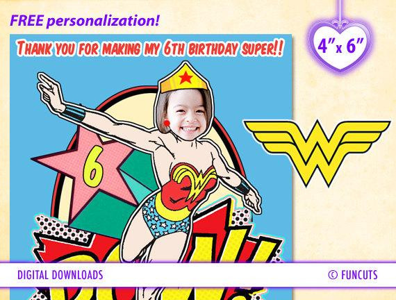 Best ideas about Wonder Woman Birthday Card
. Save or Pin Wonder Woman thank you 4 x 6 Birthday thank you card by Now.