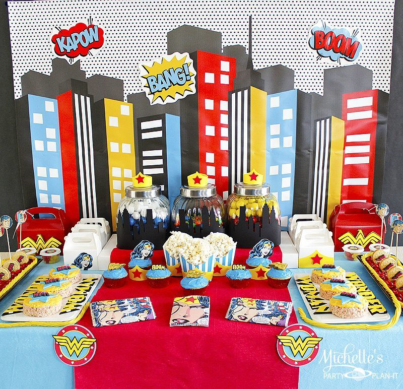 Best ideas about Wonder Woman Birthday Decorations
. Save or Pin Wonder Woman Dessert Table Michelle s Party Plan It Now.