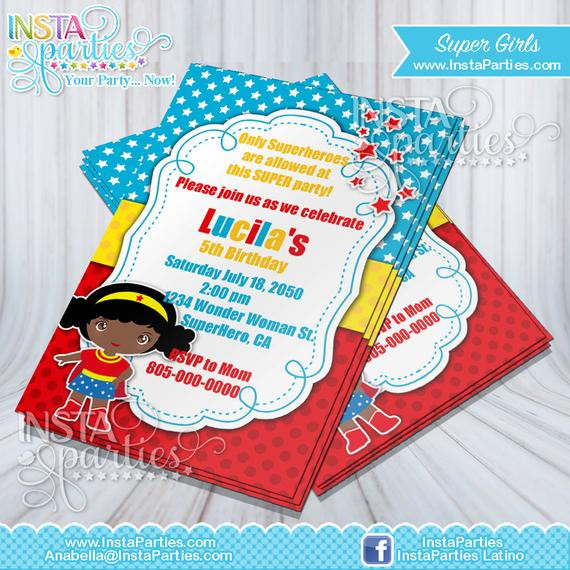 Best ideas about Wonder Woman Birthday Invitations
. Save or Pin Wonder Woman invitations invitation african by InstaParties Now.