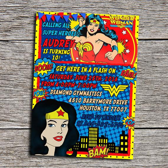 Best ideas about Wonder Woman Birthday Invitations
. Save or Pin Wonder Woman Birthday Party Invitation by DottyDigitalParty Now.