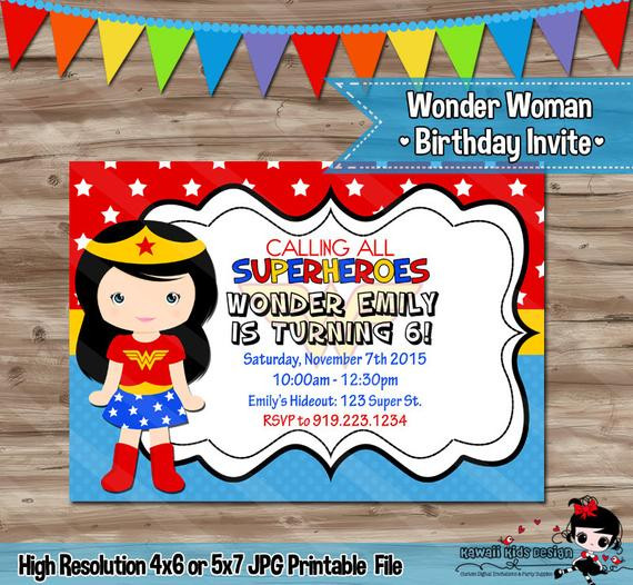 Best ideas about Wonder Woman Birthday Invitations
. Save or Pin WONDER WOMAN Invitation Wonder Woman Invitation Wonder Woman Now.