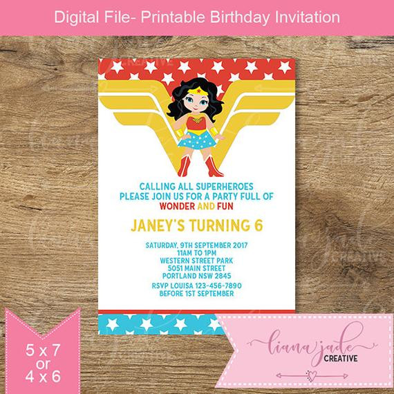 Best ideas about Wonder Woman Birthday Invitations
. Save or Pin Wonder Woman Invitation Superhero Birthday Invitation Now.