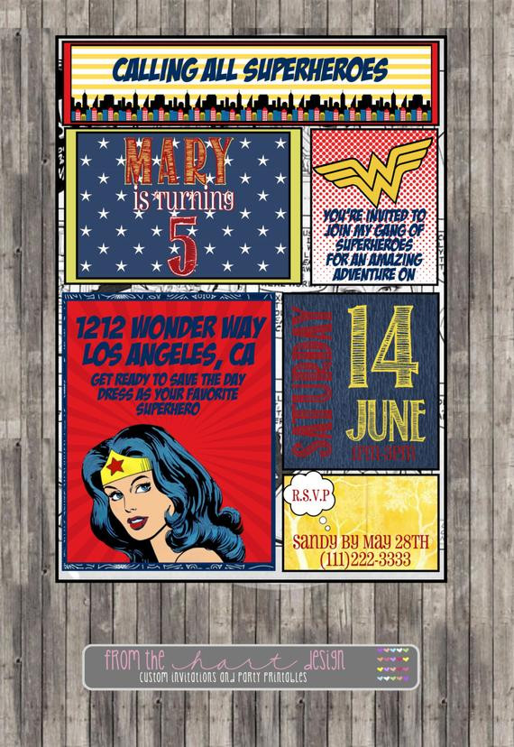 Best ideas about Wonder Woman Birthday Invitations
. Save or Pin Superhero Wonder woman Birthday Party Invitation ic Now.