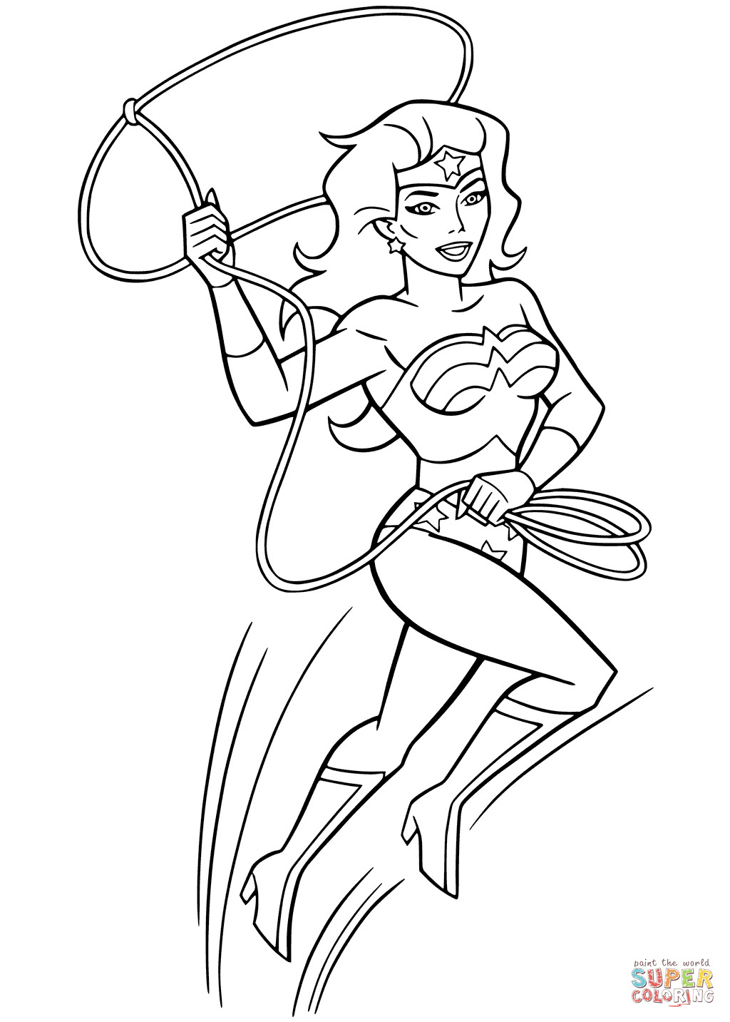 Best ideas about Wonder Woman Coloring Sheets For Kids
. Save or Pin Wonder Woman with Lasso of Truth coloring page Now.