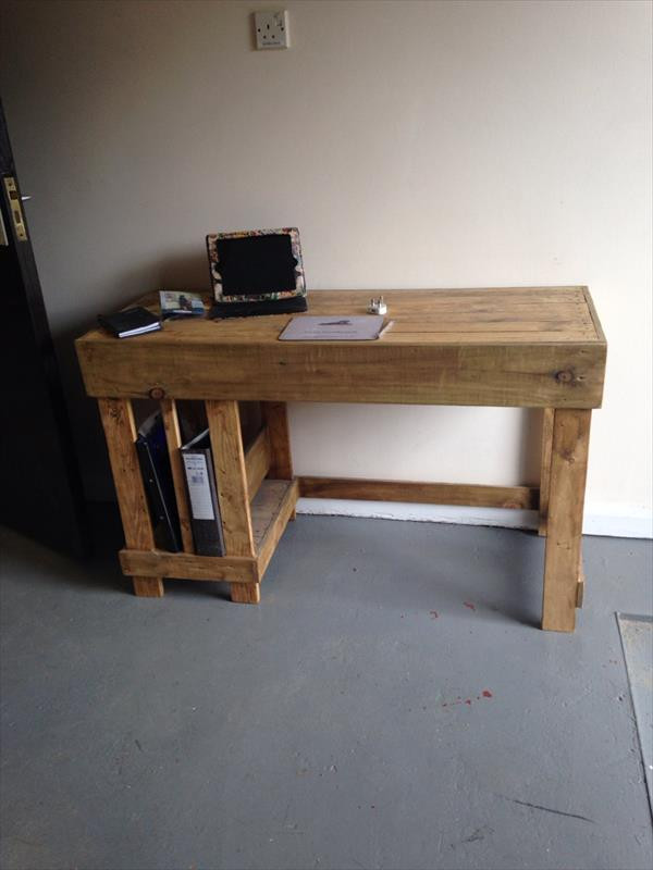 Best ideas about Wood Desk DIY
. Save or Pin DIY Wood Pallet fice puter Desk Now.