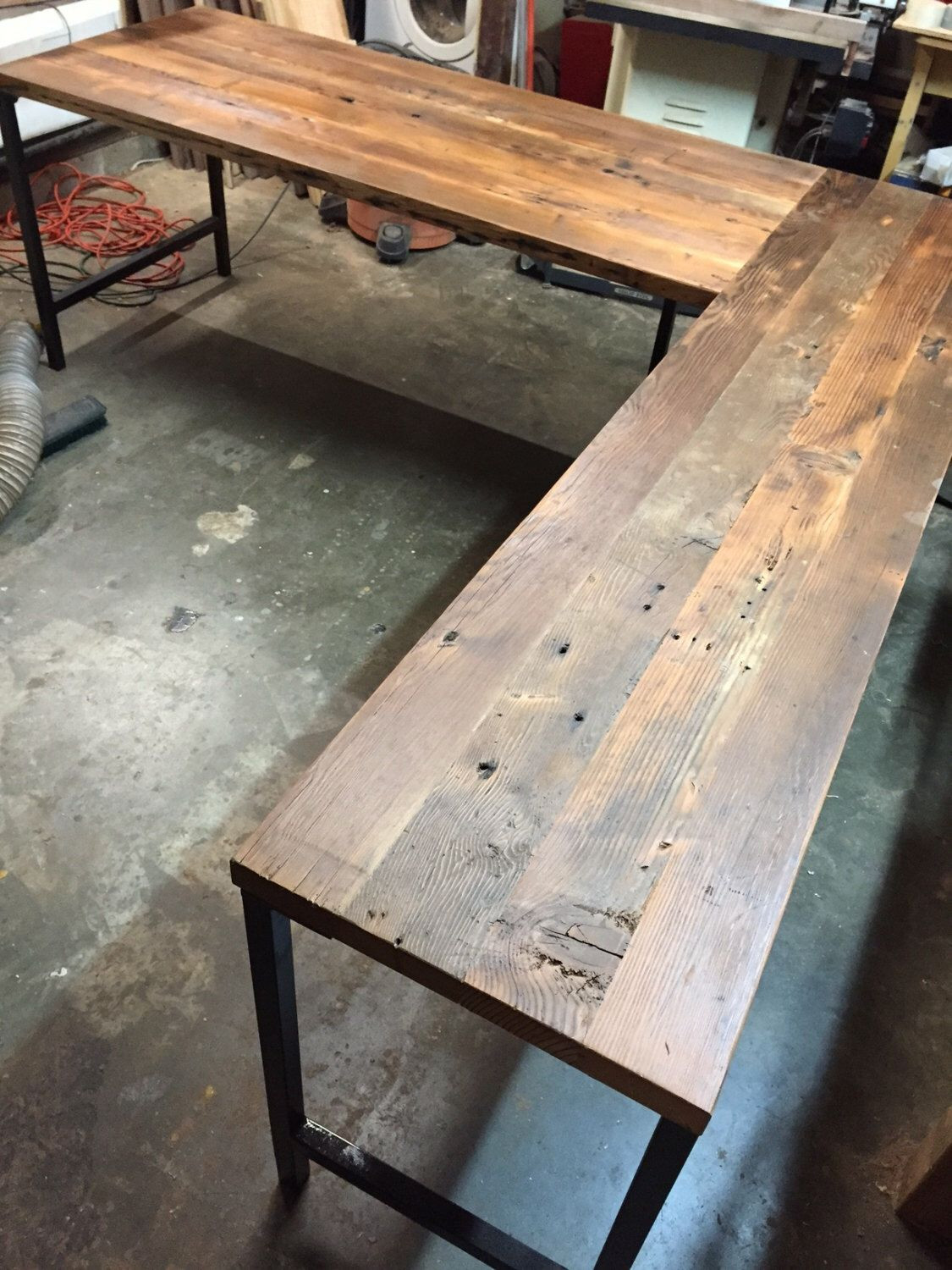 Best ideas about Wood Desk DIY
. Save or Pin L Shaped Desk Reclaimed Wood Desk Industrial Modern Now.