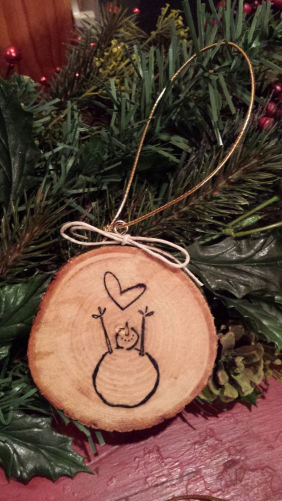 Best ideas about Wood Ornaments DIY
. Save or Pin Folk Snowman Wood Slice Ornament Now.