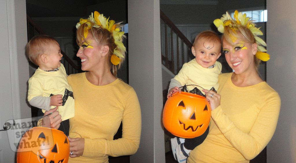 Best ideas about Woodstock Costume DIY
. Save or Pin Mom and baby DIY Halloween costumes Charlie Brown and Now.