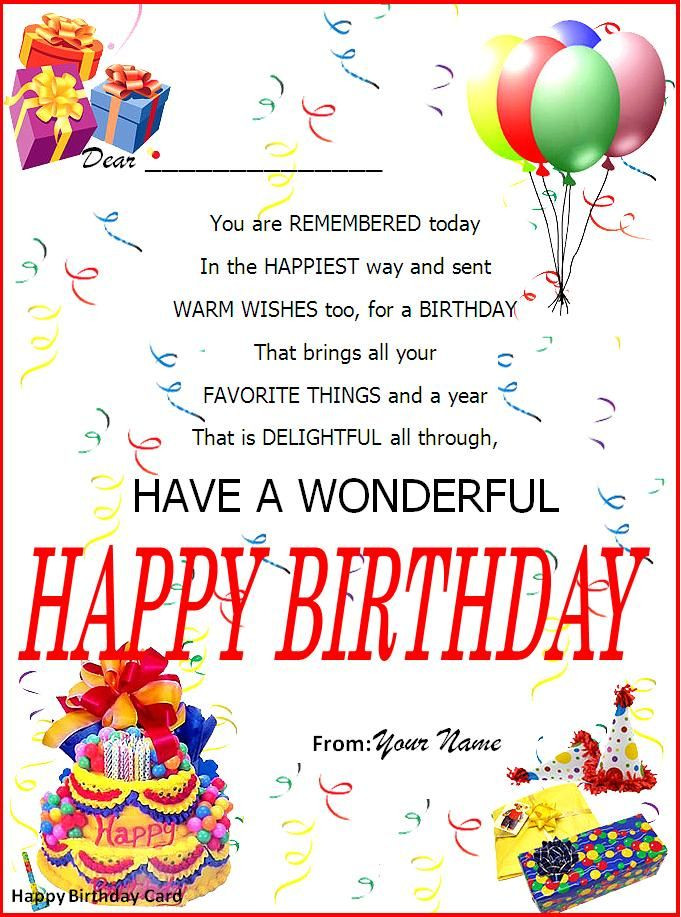 Best ideas about Word Birthday Card Template
. Save or Pin Birthday Card Word Template Now.