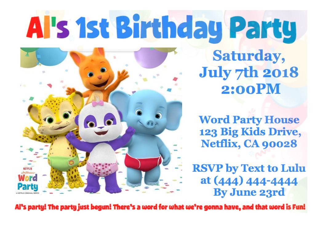 Best ideas about Word Party Birthday
. Save or Pin Word Party Netflix Birthday Invitation Now.