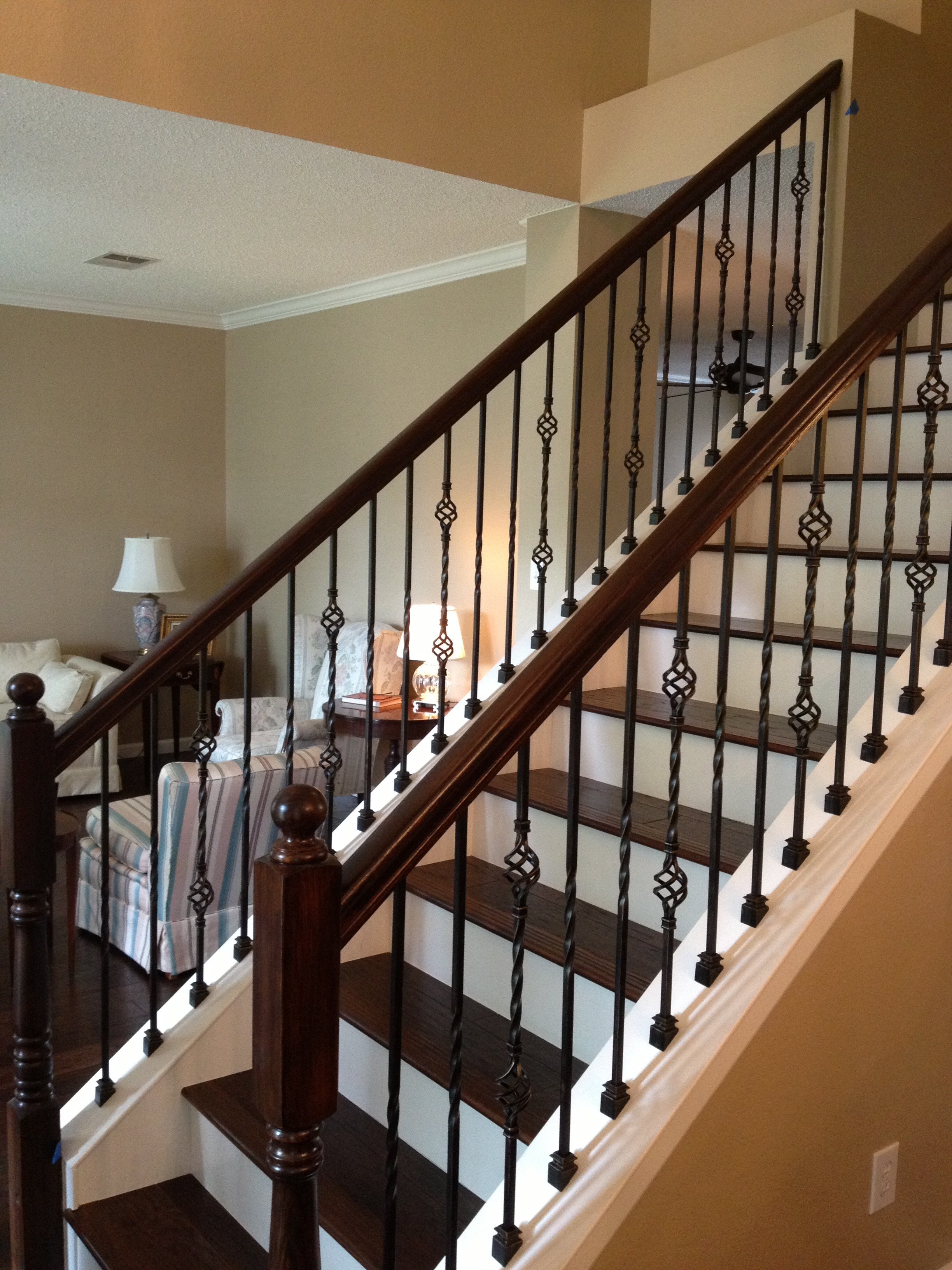 Best ideas about Wrought Iron Staircase
. Save or Pin Wrought Iron Balusters at Stairs with Wood Treads Now.