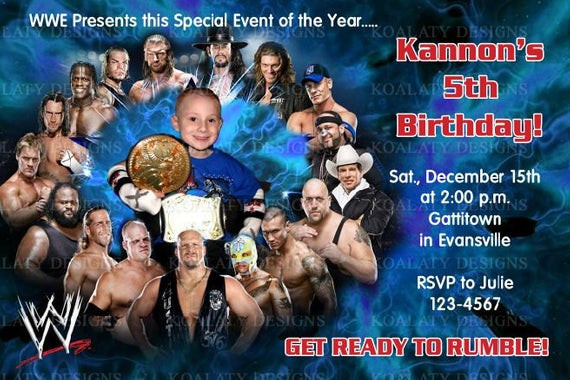 Best ideas about Wwe Birthday Card
. Save or Pin Personalized WWE Wrestling Birthday Party by KoalatyDesigns Now.