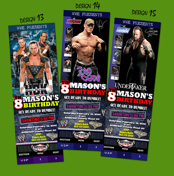 Best ideas about Wwe Birthday Card
. Save or Pin WWE WRESTLING TICKET BIRTHDAY PARTY INVITATION CENA RAW Now.