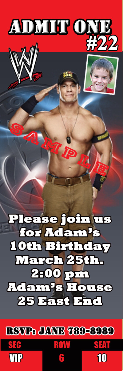 Best ideas about Wwe Birthday Card
. Save or Pin WWE Wrestling Birthday Invitations You Print Personalized Now.