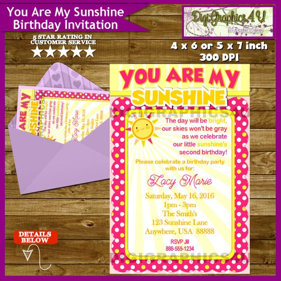 Best ideas about You Are My Sunshine Birthday Invitations
. Save or Pin You Are My Sunshine Birthday Party Invitation Printable File Now.
