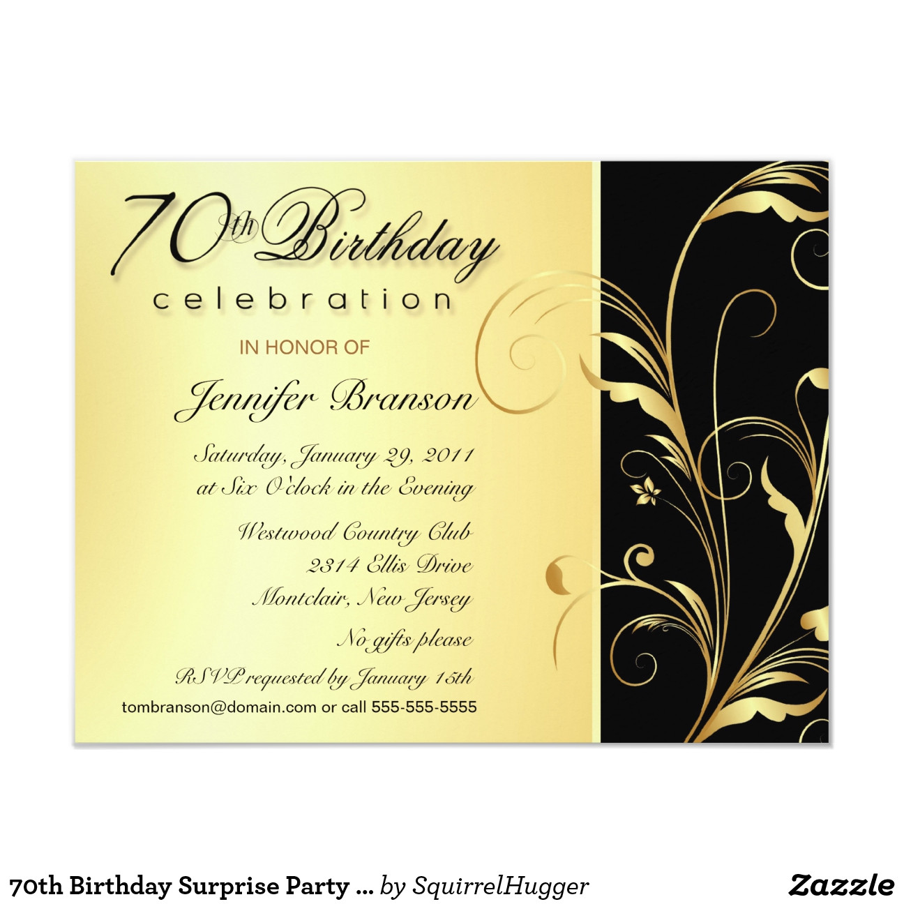 Best ideas about Zazzle Birthday Invitations
. Save or Pin 70th birthday surprise party invitations Now.