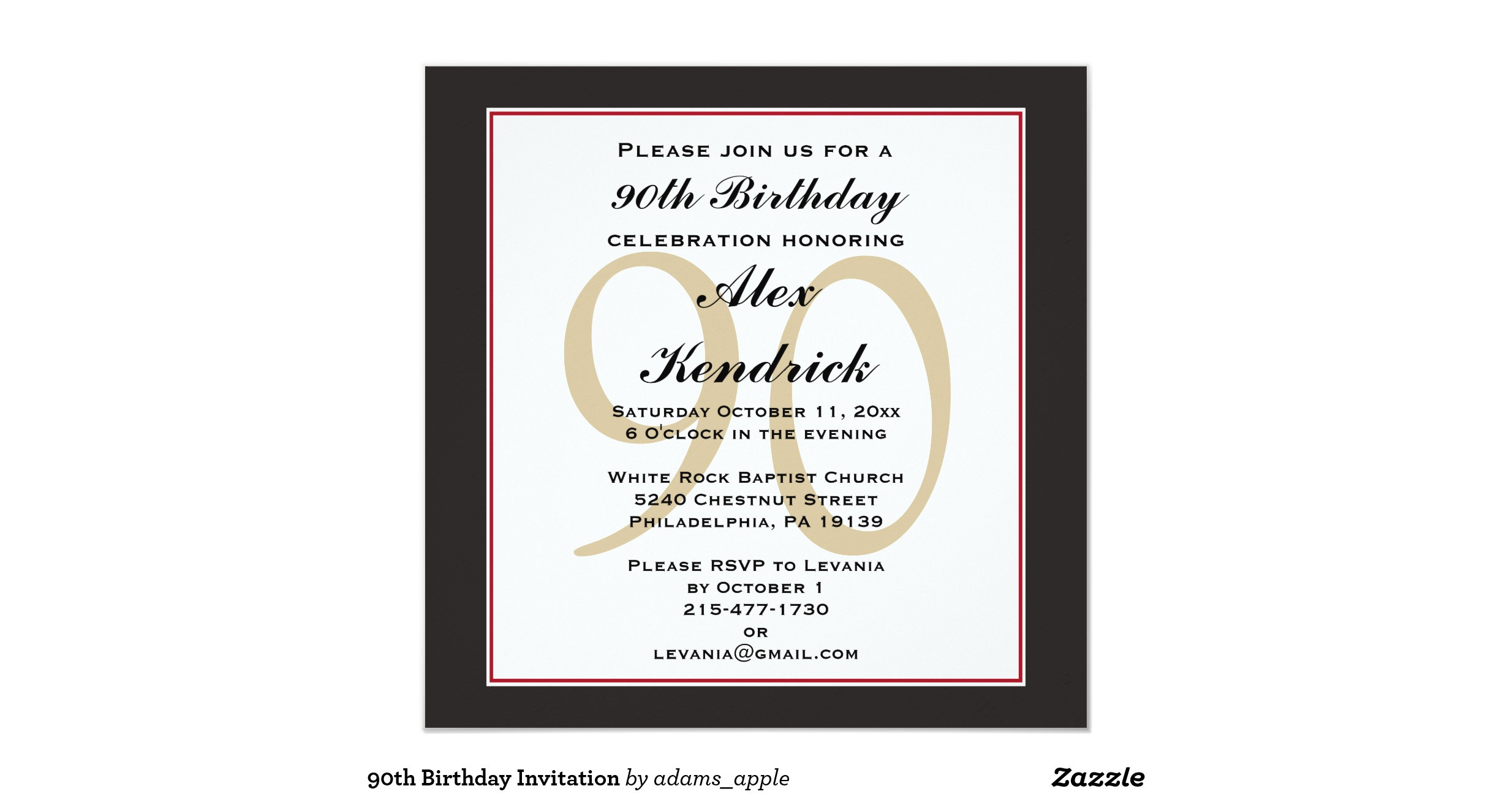 Best ideas about Zazzle Birthday Invitations
. Save or Pin 90th birthday invitation r0a9501d1f0d bb5c9e868cde46b4 Now.