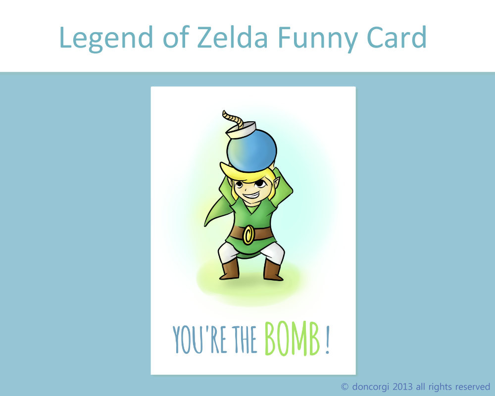 Best ideas about Zelda Birthday Card
. Save or Pin Legend of Zelda Funny Card You re the Bomb Now.