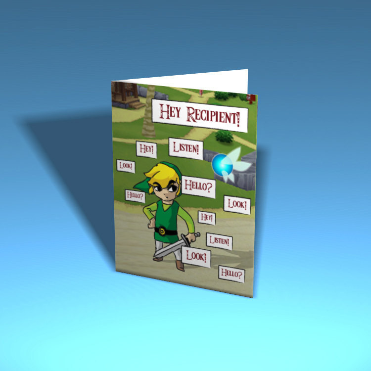 Best ideas about Zelda Birthday Card
. Save or Pin Legend of Zelda Greeting Card Navi Custom Printable Now.