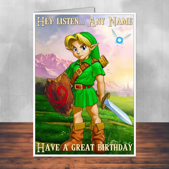Best ideas about Zelda Birthday Card
. Save or Pin Zelda Link birthday card 5x7 inches 128mm x by Now.