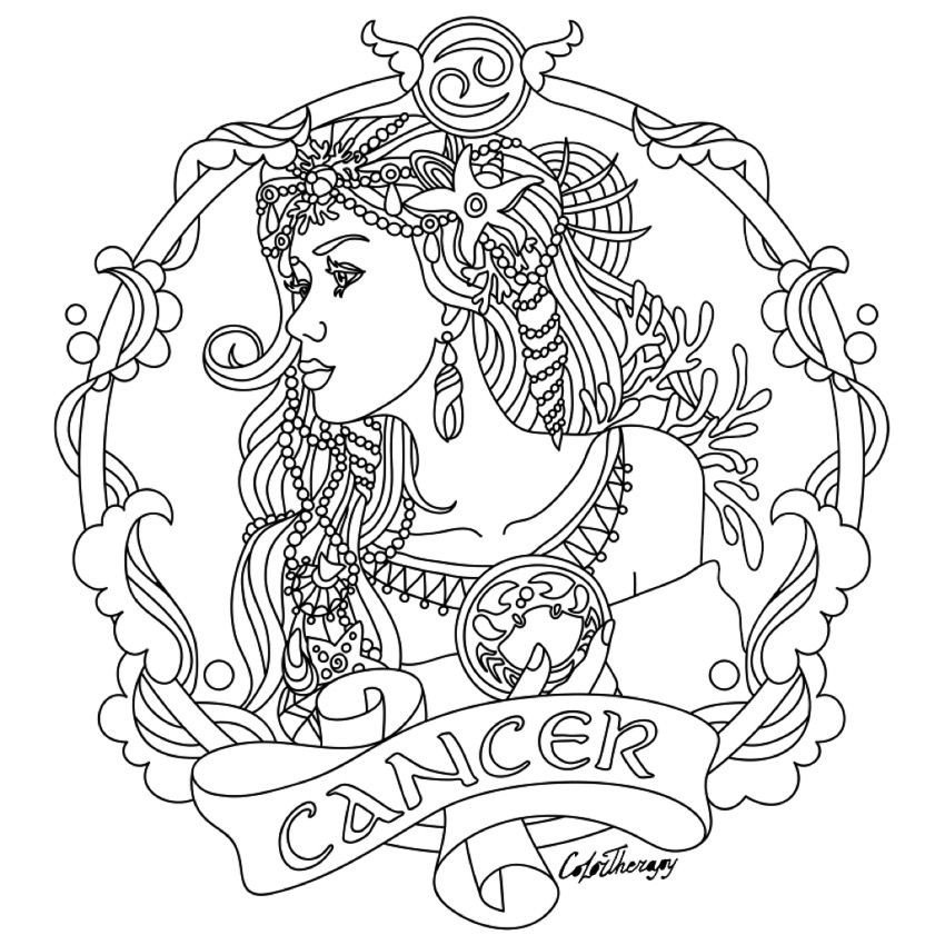 Best ideas about Zodiac Coloring Pages For Adults
. Save or Pin Cancer Zodiac beauty colouring page Luv to Color Now.