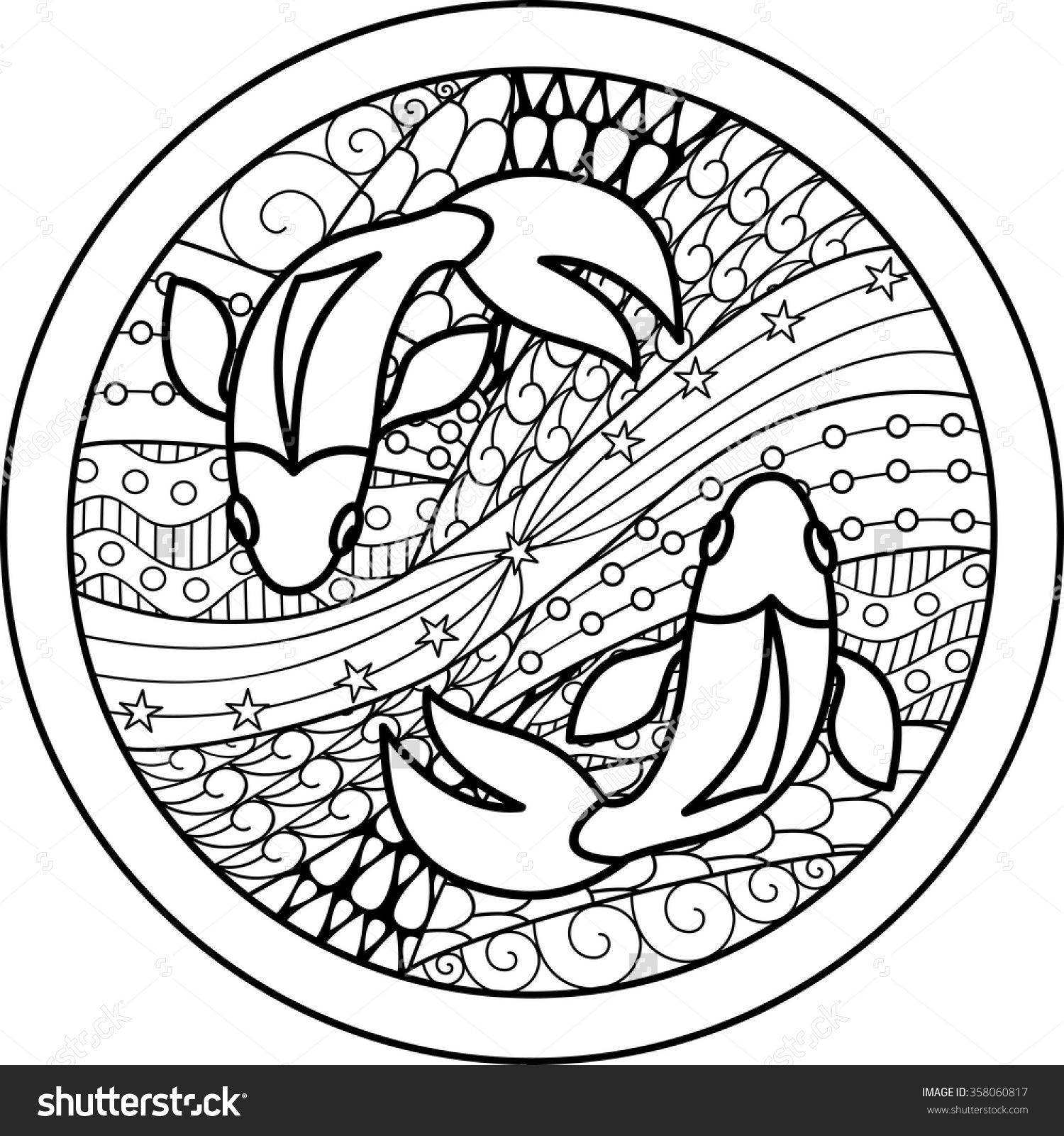 Best ideas about Zodiac Coloring Pages For Adults
. Save or Pin Zodiac sign Pisces zentangle Now.