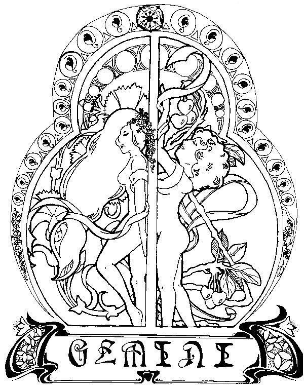 Best ideas about Zodiac Coloring Pages For Adults
. Save or Pin Gemini zodiac adult colouring Now.