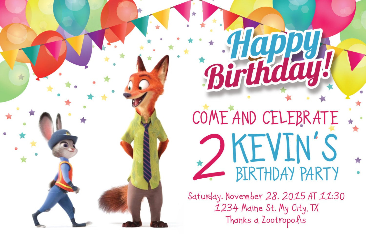 Best ideas about Zootopia Birthday Invitations
. Save or Pin Zootopia Invitation Zootropolis birthday party personalized Now.