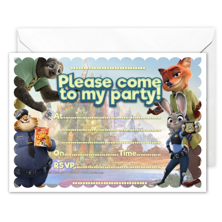 Best ideas about Zootopia Birthday Invitations
. Save or Pin 20 x Zootopia Party Invitations All Ways Design Now.