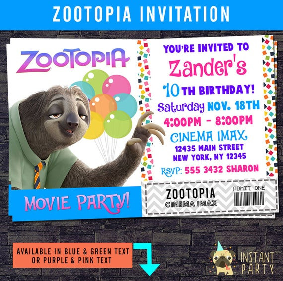 Best ideas about Zootopia Birthday Invitations
. Save or Pin Items similar to ZOOTOPIA Movie Ticket Birthday Invitation Now.