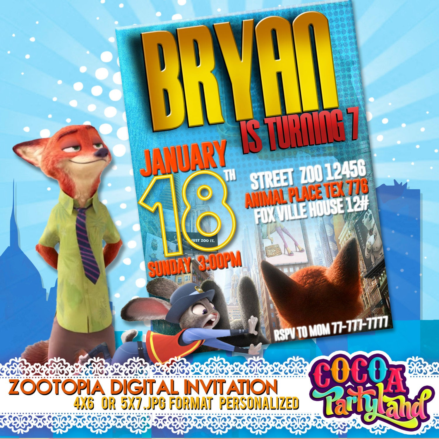 Best ideas about Zootopia Birthday Invitations
. Save or Pin Zootopia Digital Invitation Zootopia by CocoaParty on Etsy Now.